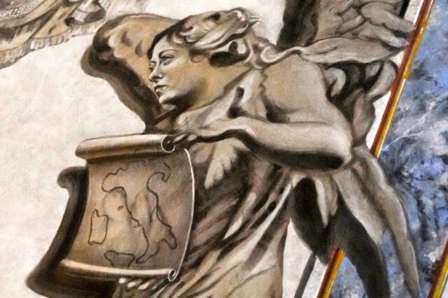 Catholic Church, Italy overview profane cherub modeled on Meloni…