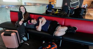 Some flight cancellations and delays continue after US storms dump snow in the Midwest and head east Some flight cancellations and delays continue after US storms dump snow in the Midwest and head east