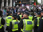 London police out in force to take care of rival rallies and a soccer final London police out in force to take care of rival rallies and a soccer final