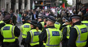 London police out in force to take care of rival rallies and a soccer final London police out in force to take care of rival rallies and a soccer final