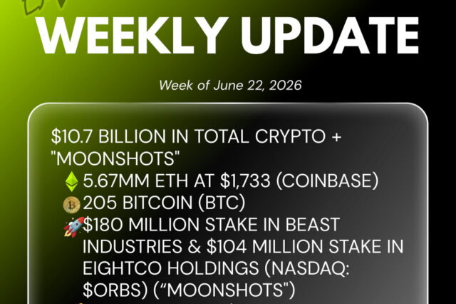 Bitmine Immersion Applied sciences (BMNR) Announces ETH Holdings Attain 5.67 Million Tokens, and Total Crypto and Total Money Holdings of $10.7 Billion